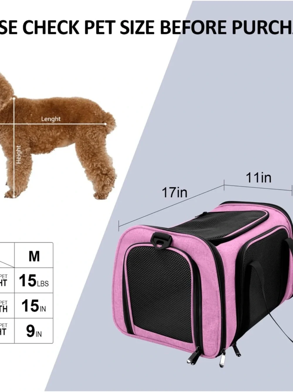Grey & Light Blue Pet Carrier Backpack - Travel Dog Carrier